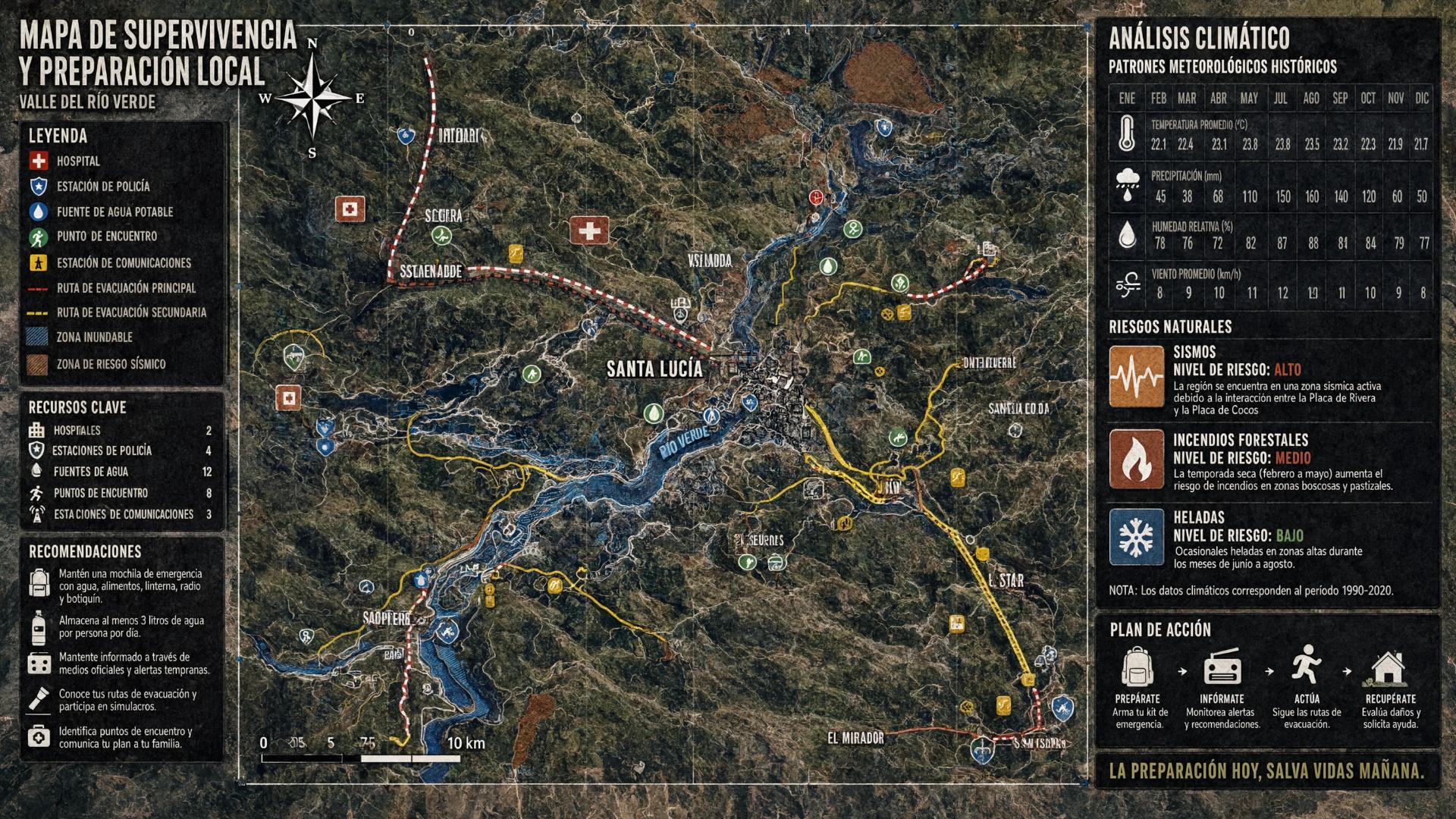 Mapa de supervivencia local